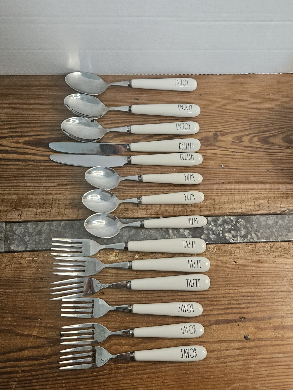 Rae Dunn White Stainless Flatware Set - Assorted Spoons, Forks & Knives - 14 - Picture 10 of 10